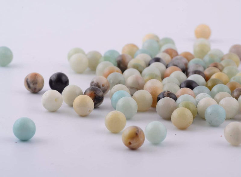 Cmidy Natural Stone Beads 100pcs 10mm Amazonite Stone Round Genuine Real Stone Beading Loose Gemstone Hole Size 1mm DIY Smooth Beads for Bracelet Necklace Earrings Jewelry Making (Amazonite Green, 10mm) - Image 2